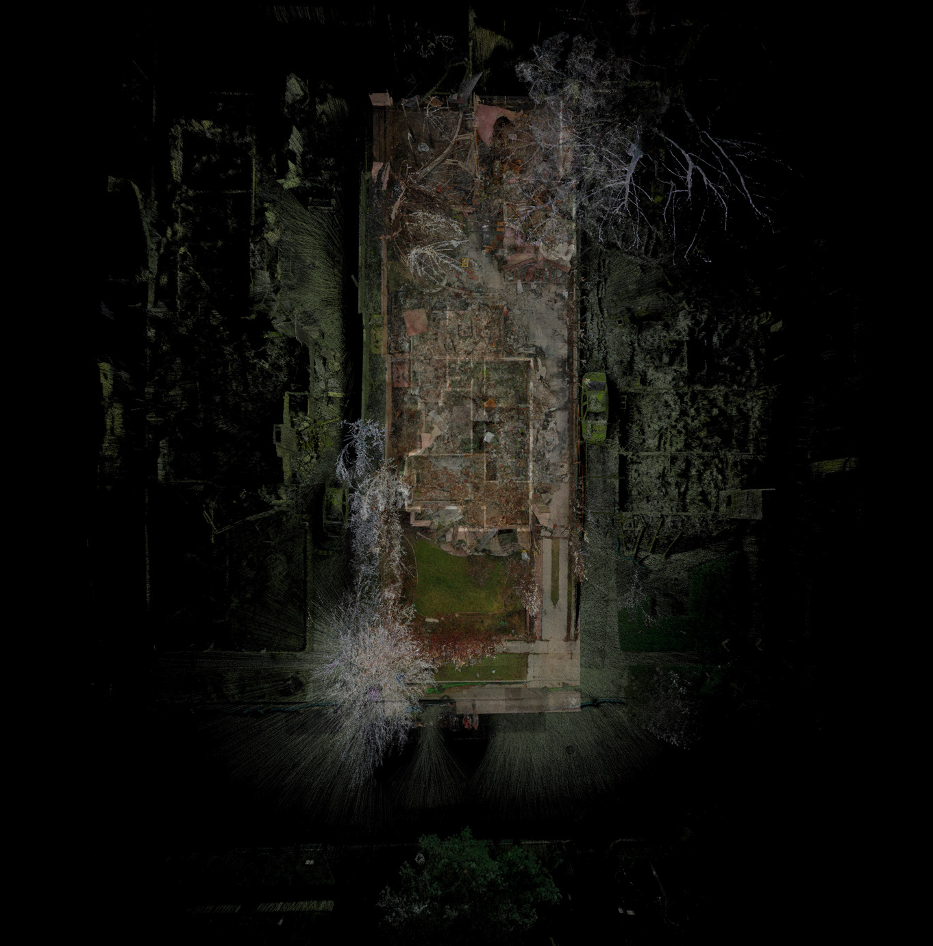Aerial scan and floorplan superposition — house 03